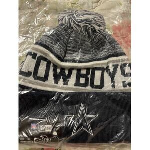 DALLAS COWBOYS KNIT CUFF POM BEANIE HAT NWT NFL On Field Winter NWT